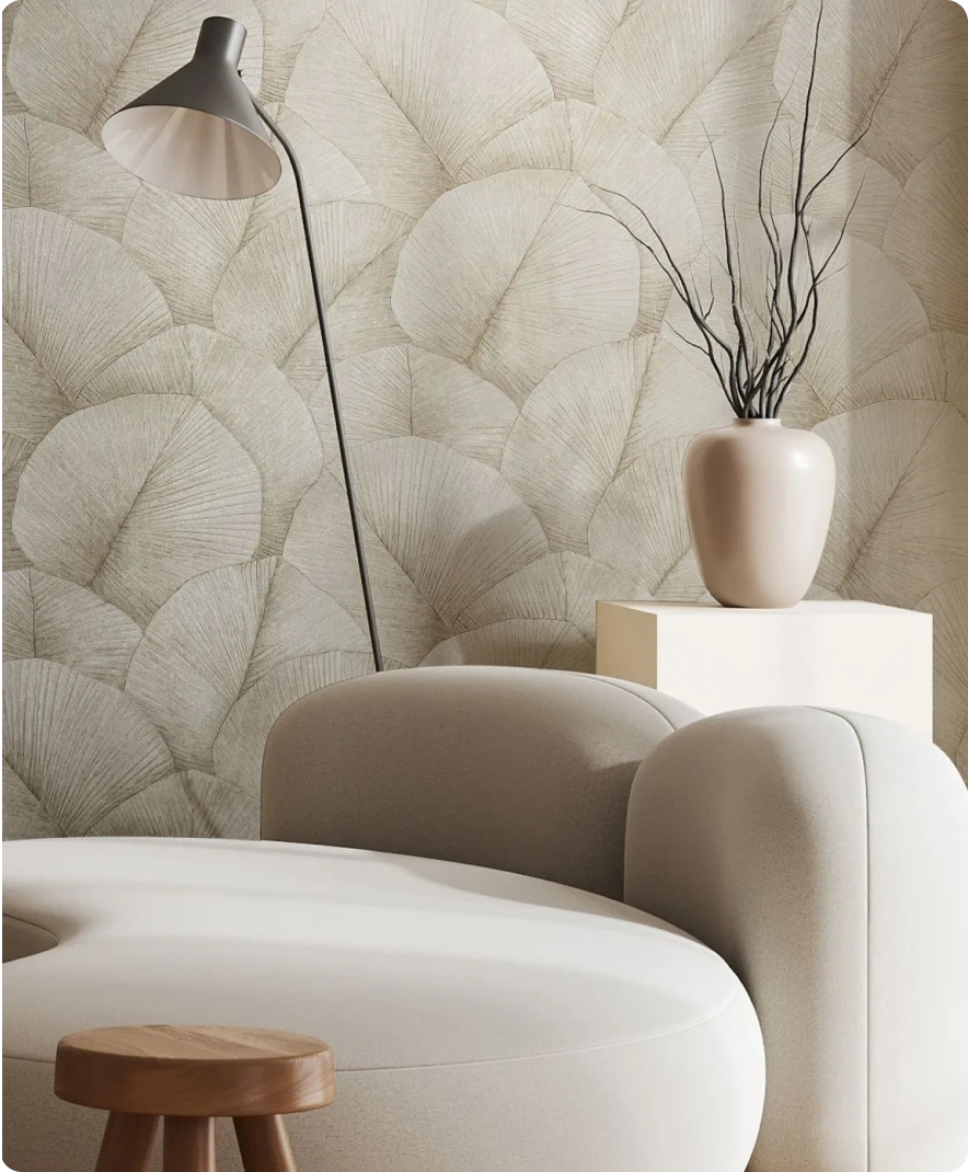 Warm Marburg kumano leaves at living room area